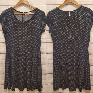 Michael Kors Black and White Polka Dot Mini Dress, Size L